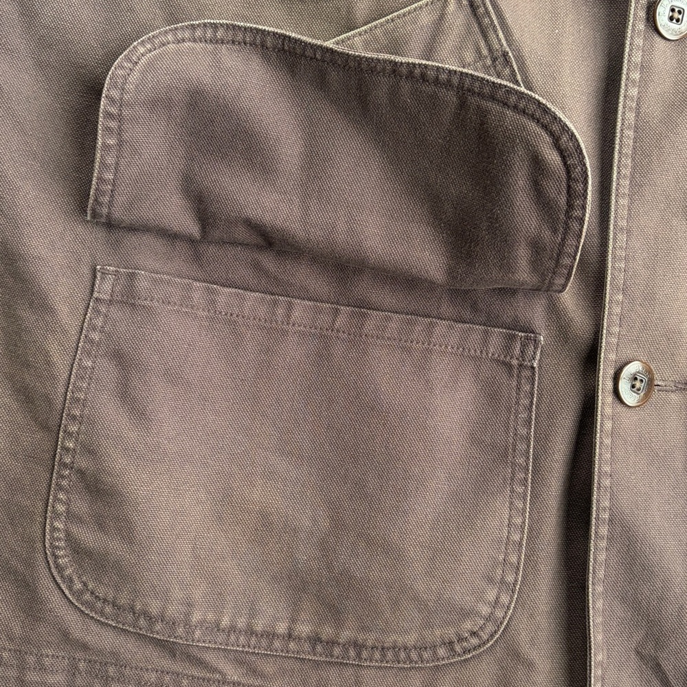 Vintage L.L. Bean Brown Canvas Field Coat Jacket Wool Plaid Lined Men's XL - Picture 5 of 15